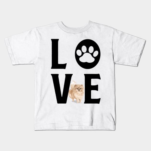 Dog Love - Pommeranian Kids T-Shirt by TKLA